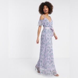 Anaya with Love cold shoulder floral gown